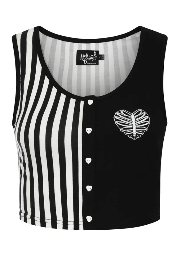 Hell Bunny Tops | Tops>Ribcage Crop Top Black