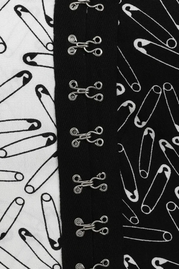 Hell Bunny Tops | Tops>Safety Pin Crop Top Black