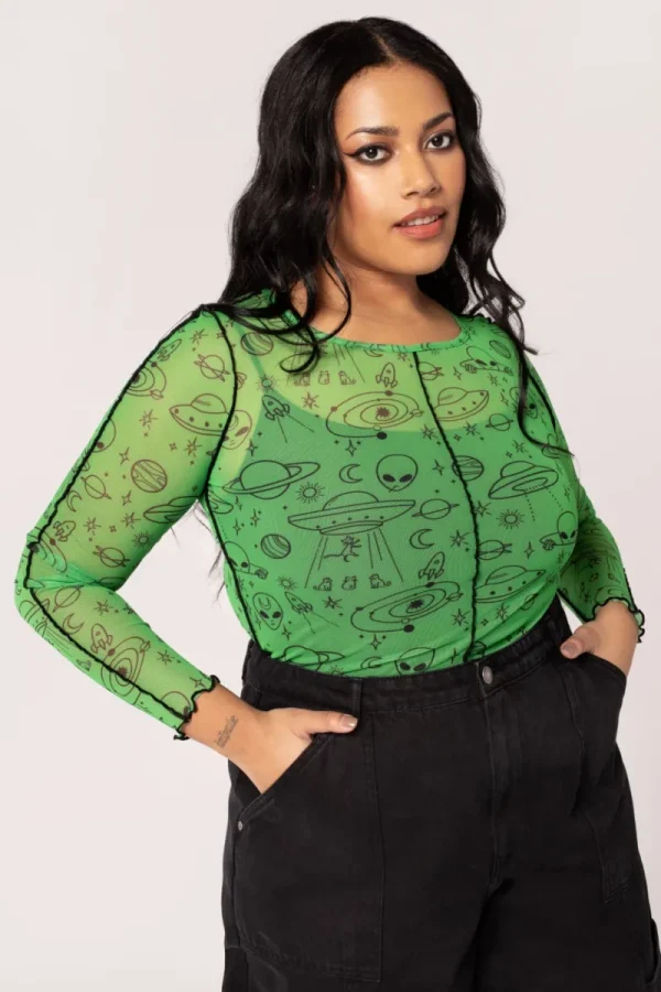 Hell Bunny Tops | Tops>Scully Top Green