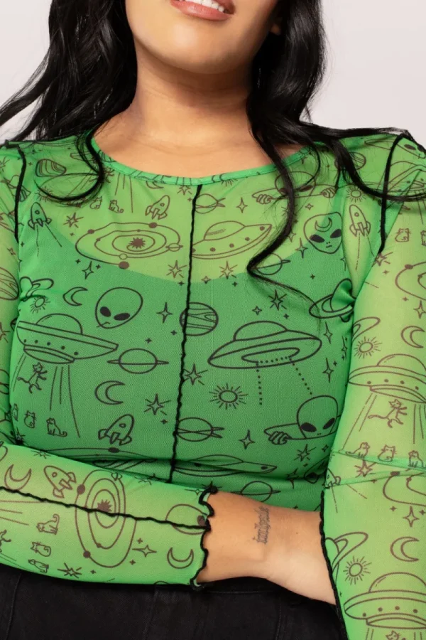 Hell Bunny Tops | Tops>Scully Top Green