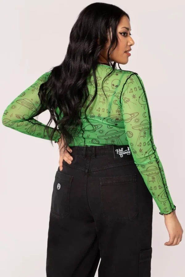 Hell Bunny Tops | Tops>Scully Top Green