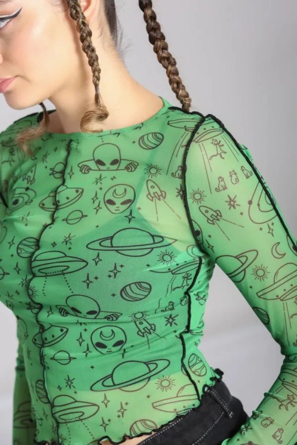 Hell Bunny Tops | Tops>Scully Top Green