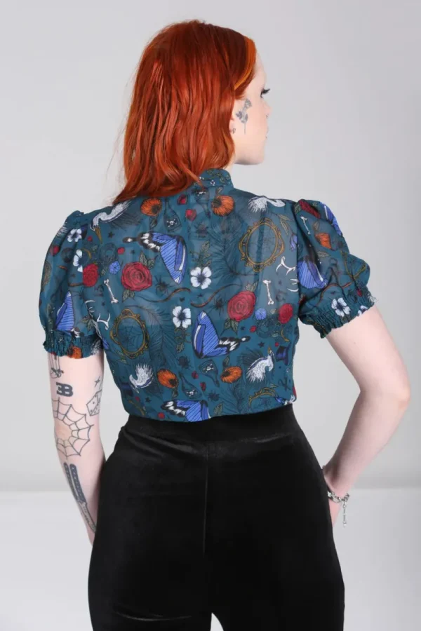 Hell Bunny Tops | Blouses>Sianna Blouse Teal