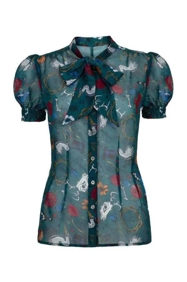 Hell Bunny Tops | Blouses>Sianna Blouse Teal