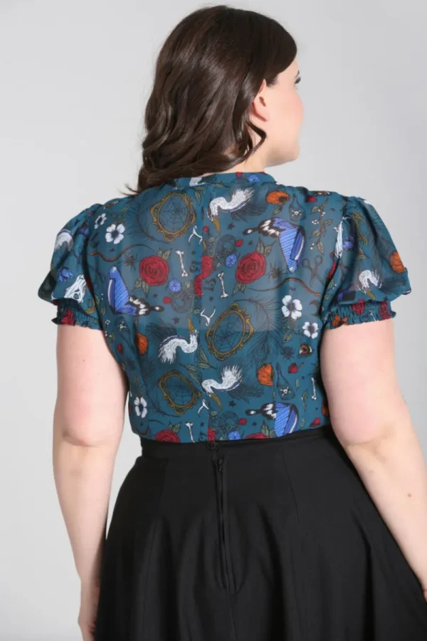 Hell Bunny Tops | Blouses>Sianna Blouse Teal