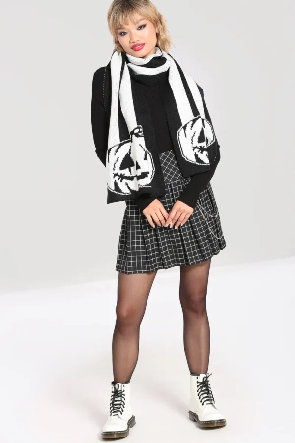 Hell Bunny Accessories>Skelli Scarf Black/White