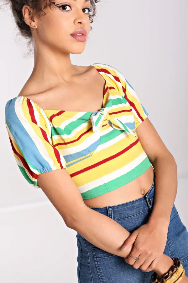 Hell Bunny Tops | Tops>Solange Crop Top MultiColour