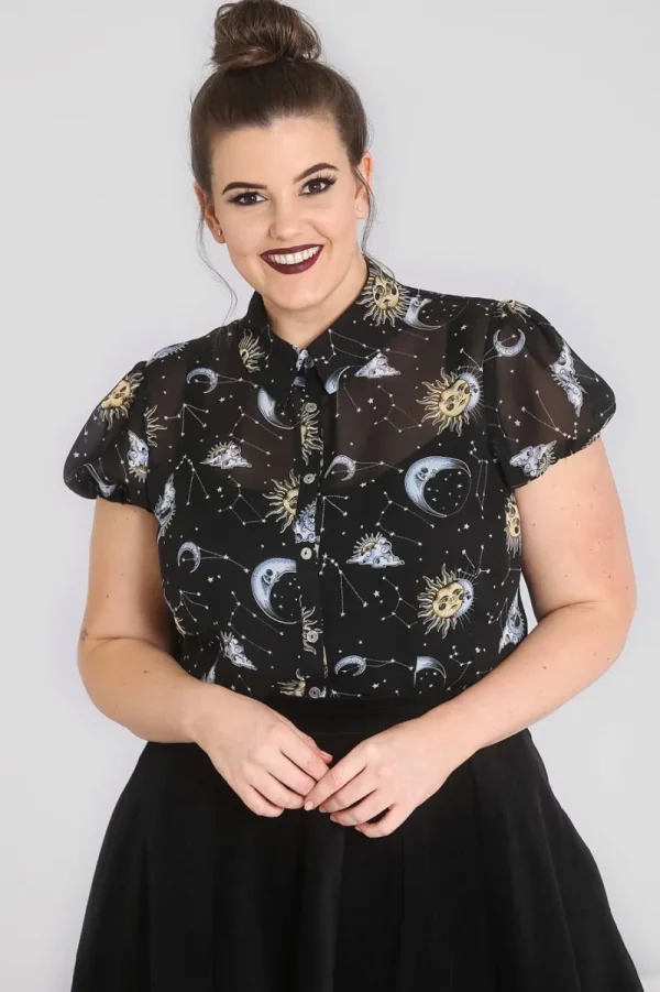 Hell Bunny Tops | Blouses>Solaris Blouse Black