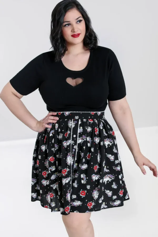 Hell Bunny Skirts>Star Catcher Mini Skirt Black