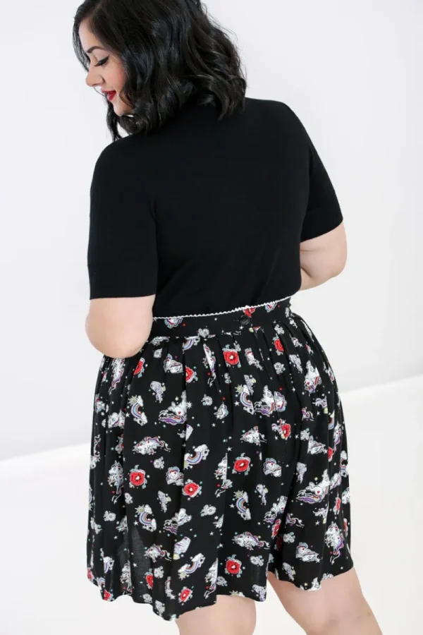 Hell Bunny Skirts>Star Catcher Mini Skirt Black