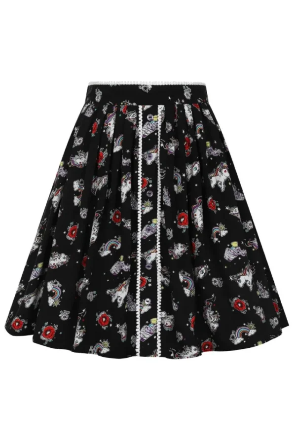 Hell Bunny Skirts>Star Catcher Mini Skirt Black