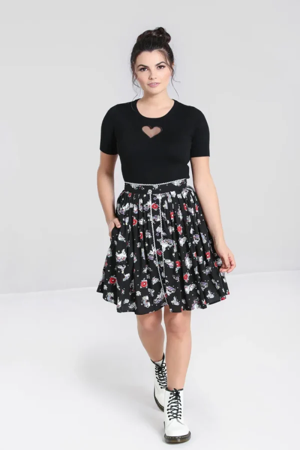Hell Bunny Skirts>Star Catcher Mini Skirt Black