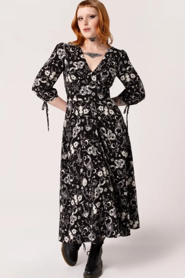 Hell Bunny Dresses | Midi Dresses>Star Sign Midi Dress Black