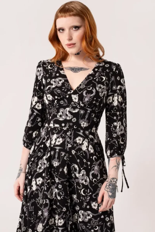 Hell Bunny Dresses | Midi Dresses>Star Sign Midi Dress Black