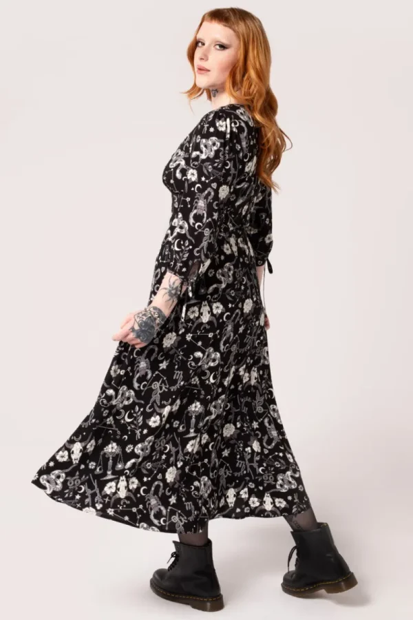 Hell Bunny Dresses | Midi Dresses>Star Sign Midi Dress Black