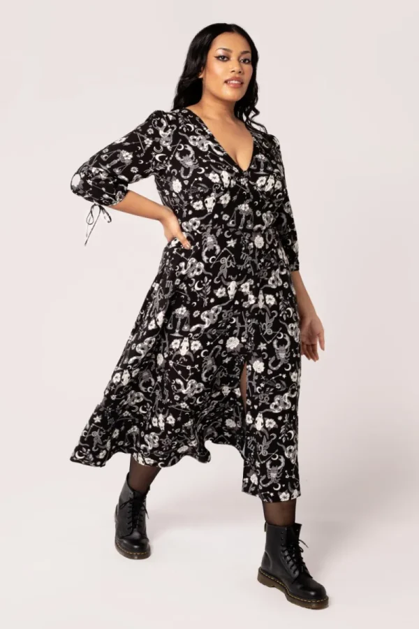 Hell Bunny Dresses | Midi Dresses>Star Sign Midi Dress Black