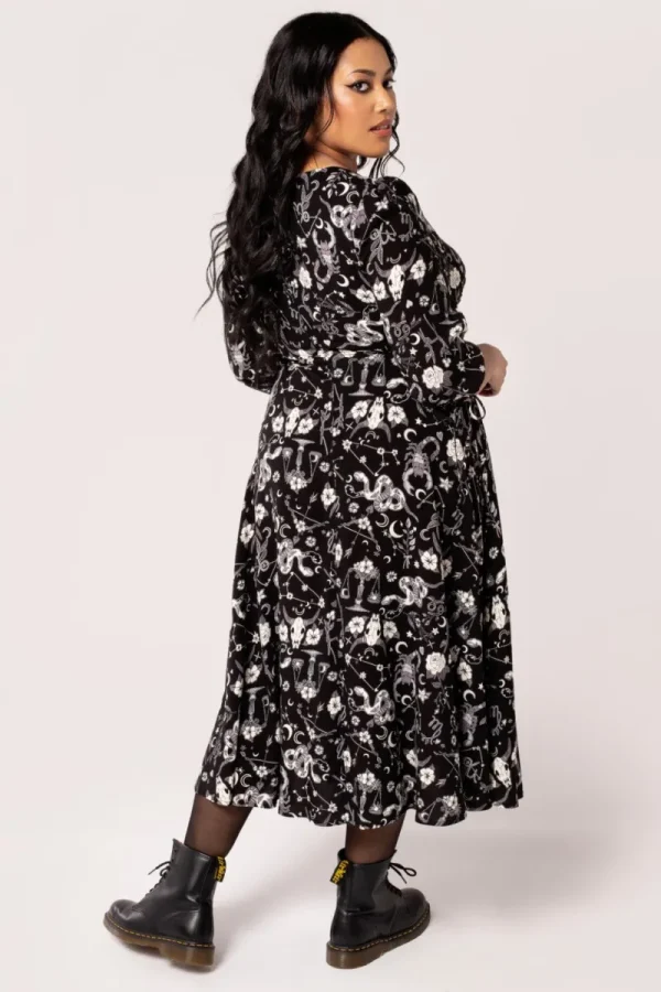 Hell Bunny Dresses | Midi Dresses>Star Sign Midi Dress Black