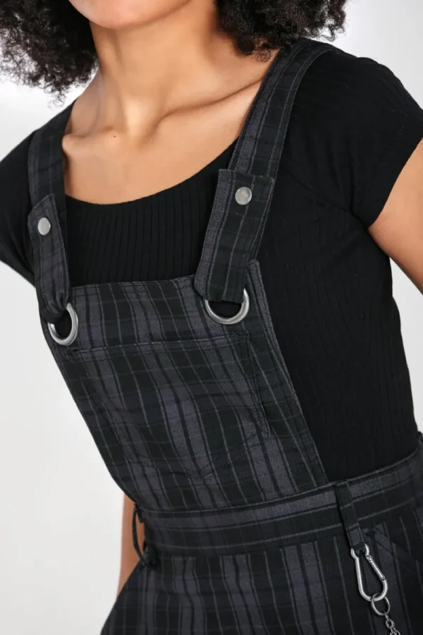Hell Bunny Dresses | Dresses>Storm Pinafore Dress Grey
