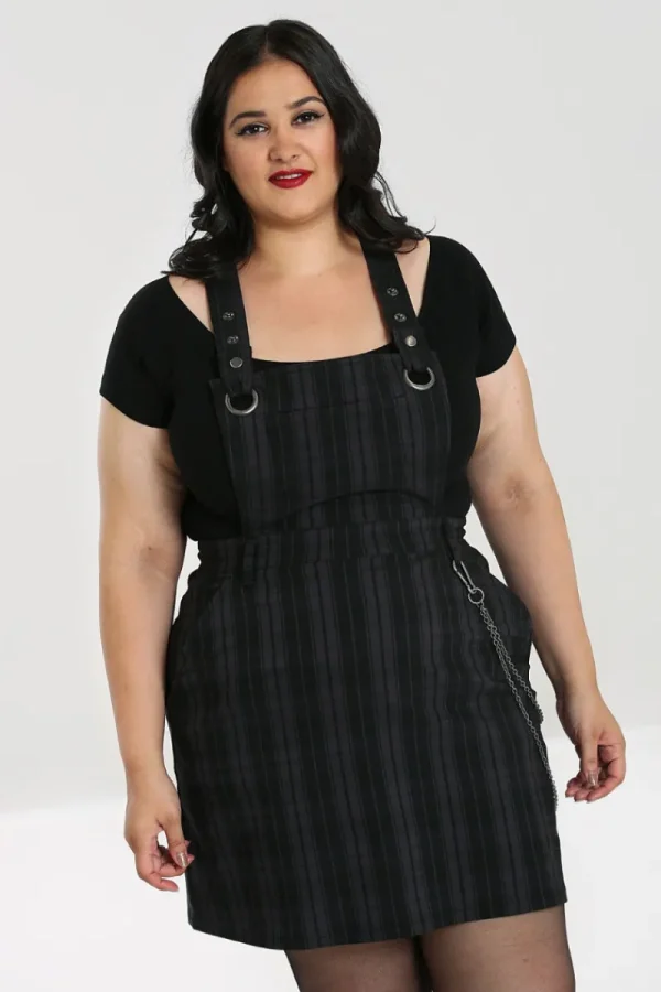 Hell Bunny Dresses | Dresses>Storm Pinafore Dress Grey