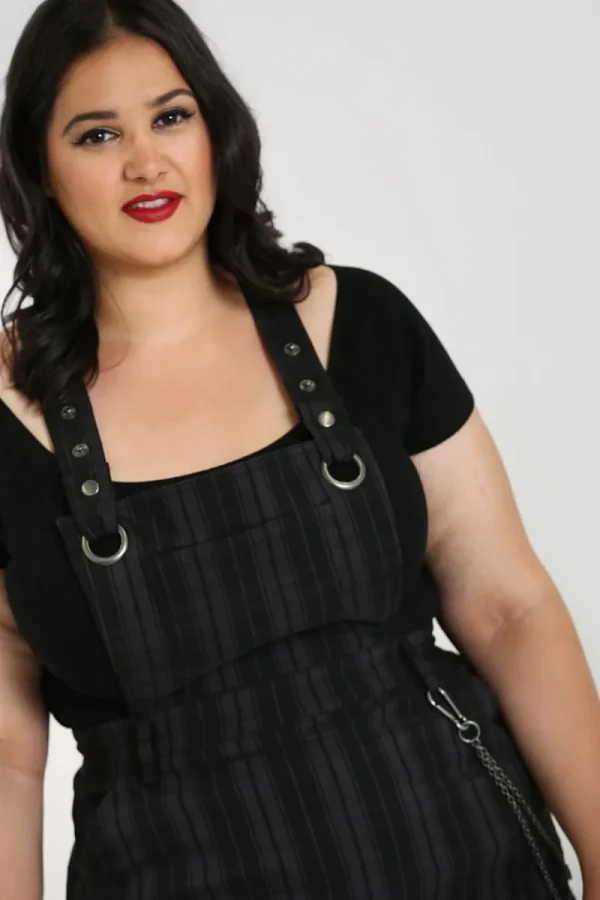 Hell Bunny Dresses | Dresses>Storm Pinafore Dress Grey