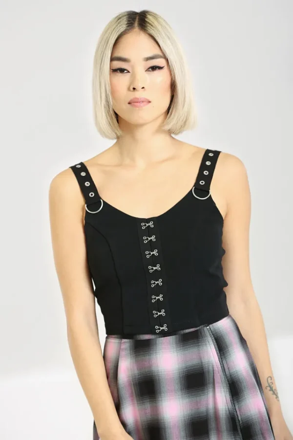 Hell Bunny Tops | Loungewear>Tabitha Crop Top Black