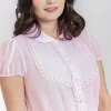 Hell Bunny Tops | Blouses>Taffy Blouse Pink