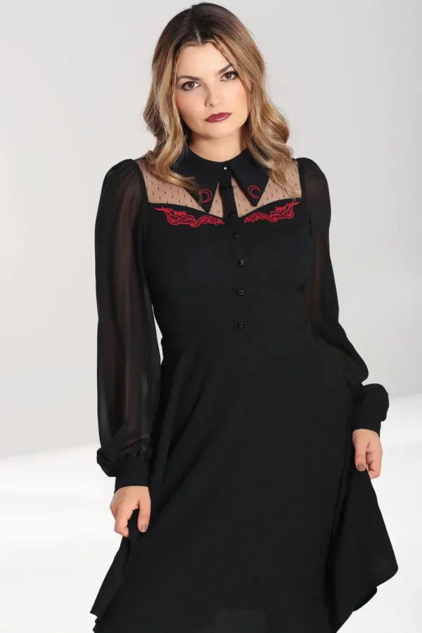 Hell Bunny Dresses | Dresses>Tallulah Mid Dress Black