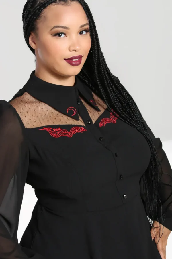 Hell Bunny Dresses | Dresses>Tallulah Mid Dress Black