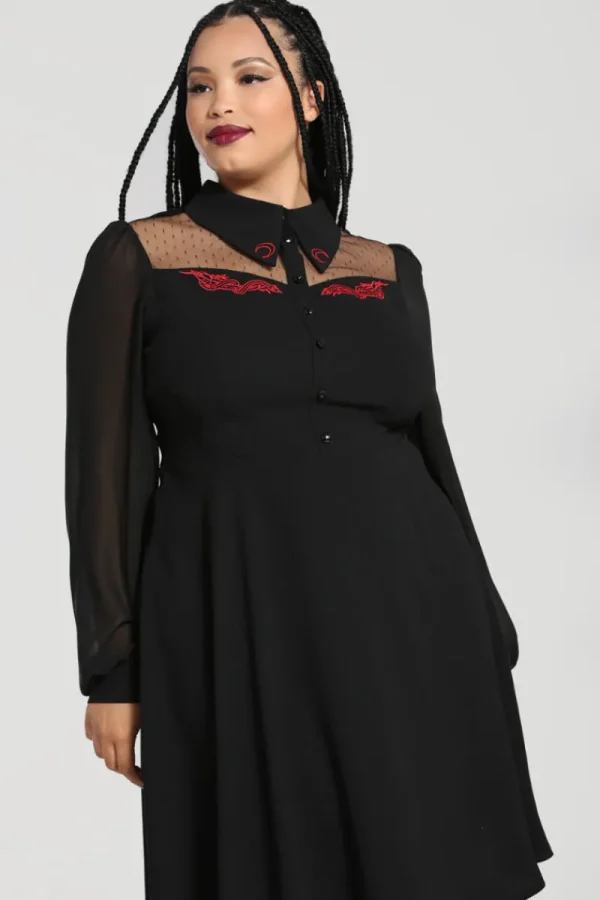 Hell Bunny Dresses | Dresses>Tallulah Mid Dress Black