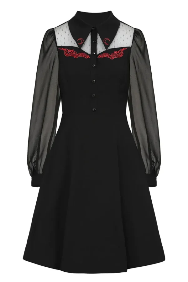 Hell Bunny Dresses | Dresses>Tallulah Mid Dress Black