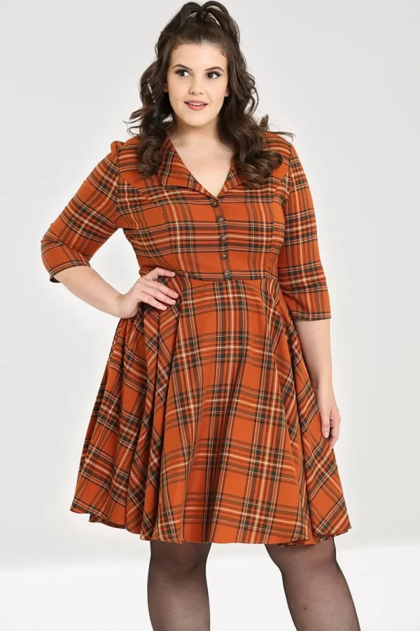 Hell Bunny Dresses | Dresses>Tawny Mid Dress Brown