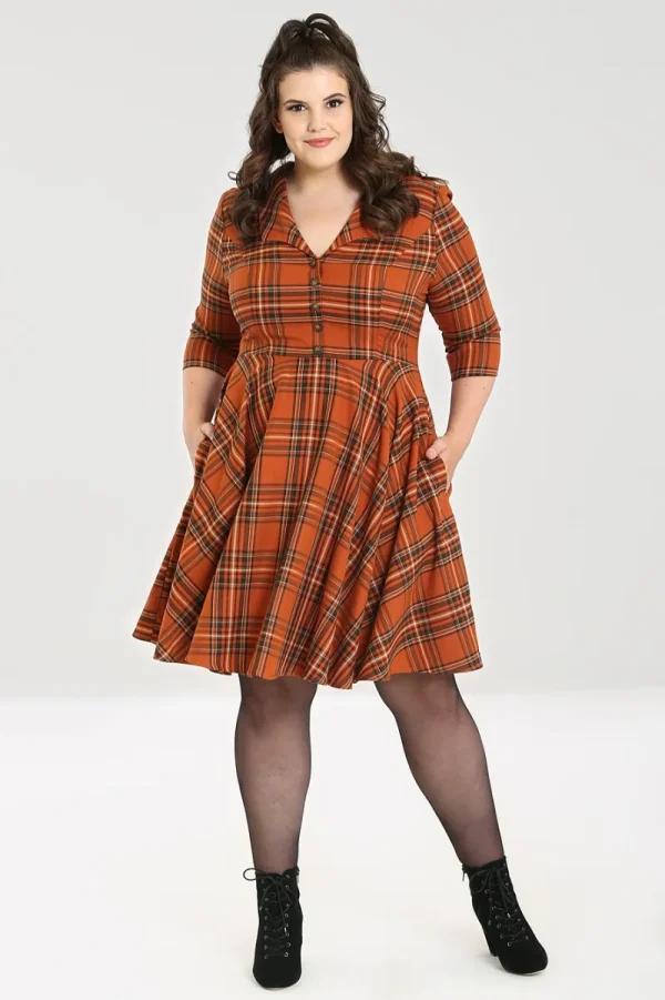 Hell Bunny Dresses | Dresses>Tawny Mid Dress Brown