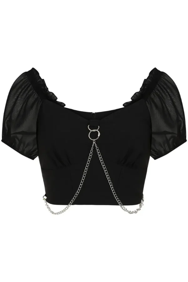 Hell Bunny Tops | Tops>Tifa Crop Top Black