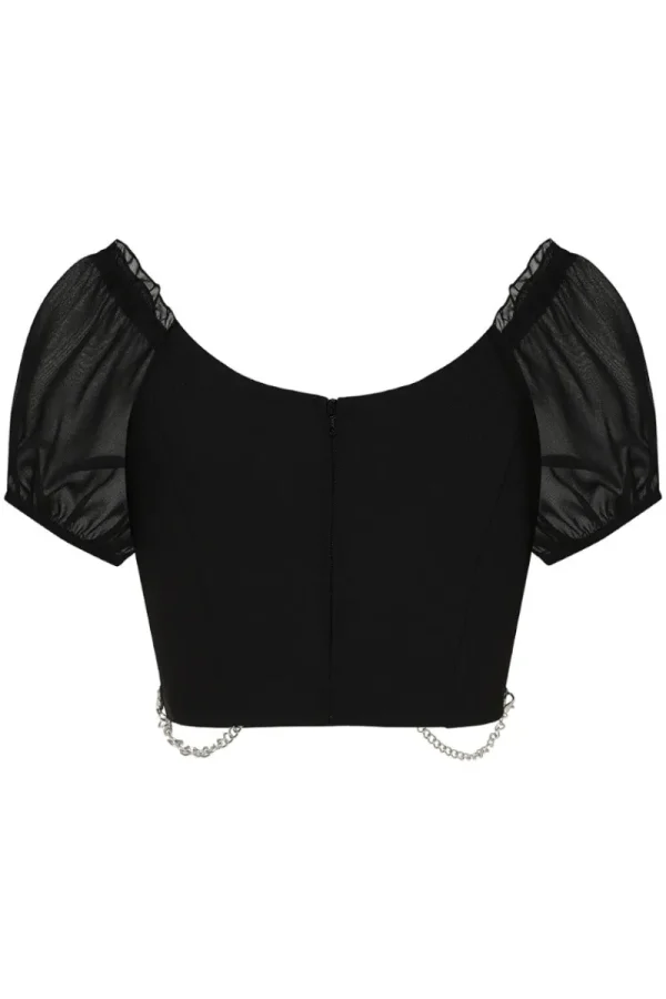 Hell Bunny Tops | Tops>Tifa Crop Top Black