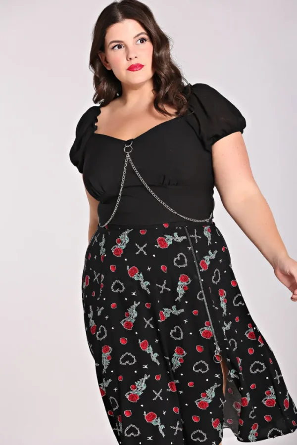 Hell Bunny Tops | Tops>Tifa Crop Top Black