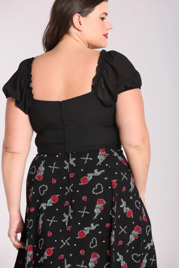 Hell Bunny Tops | Tops>Tifa Crop Top Black
