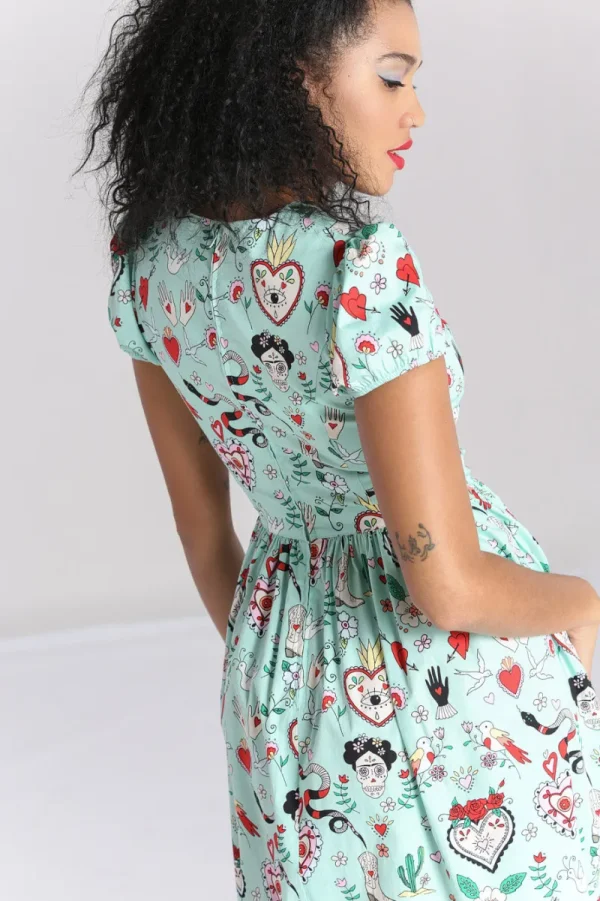 Hell Bunny Dresses | Dresses With Pockets>Tijuana Midi Dress Green
