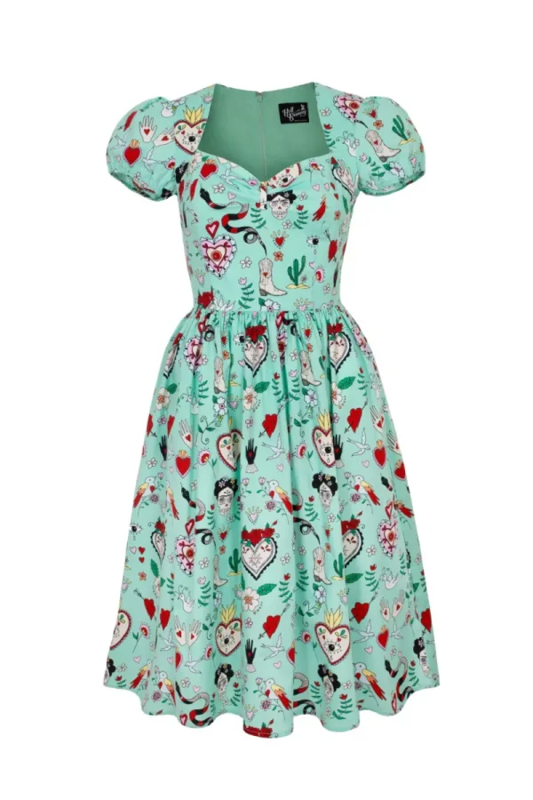 Hell Bunny Dresses | Dresses With Pockets>Tijuana Midi Dress Green