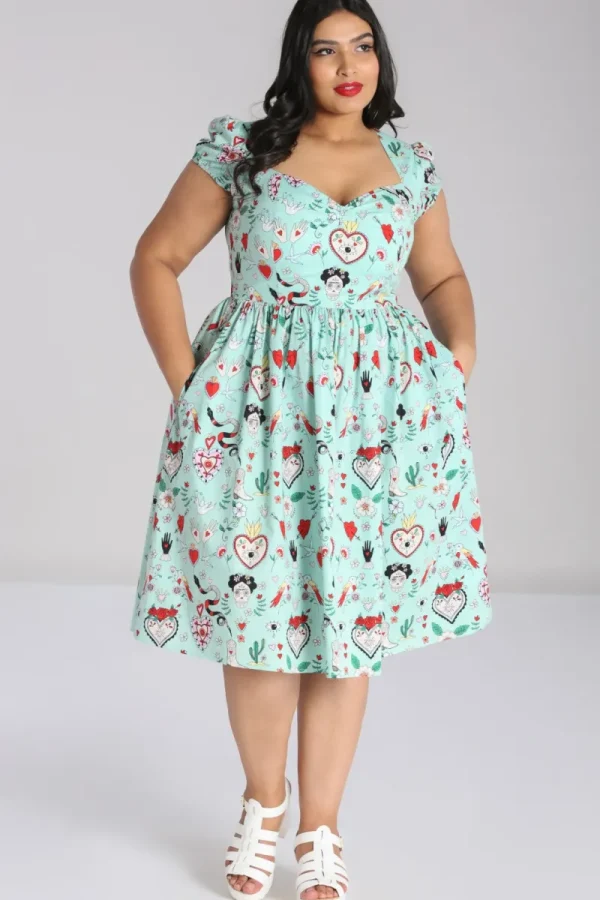 Hell Bunny Dresses | Dresses With Pockets>Tijuana Midi Dress Green