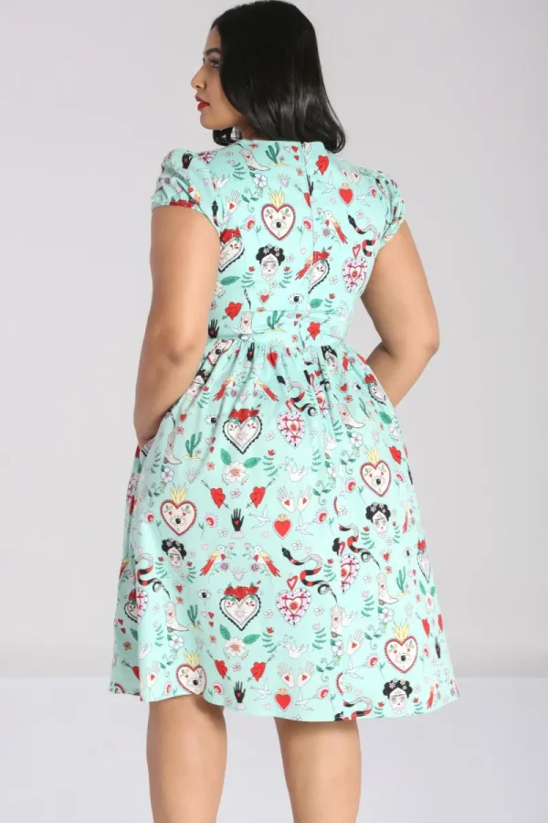 Hell Bunny Dresses | Dresses With Pockets>Tijuana Midi Dress Green