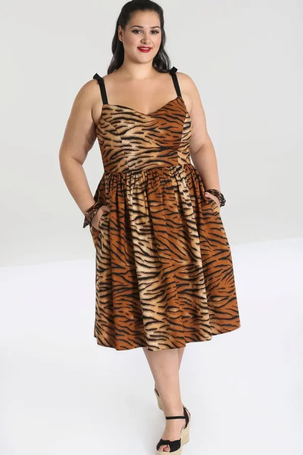 Hell Bunny Dresses>Tora 50's Dress Brown