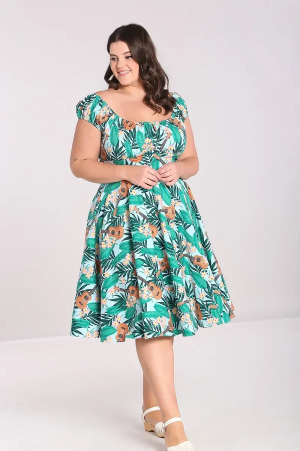 Hell Bunny Dresses | Dresses With Pockets>Ukulele Dress Blue