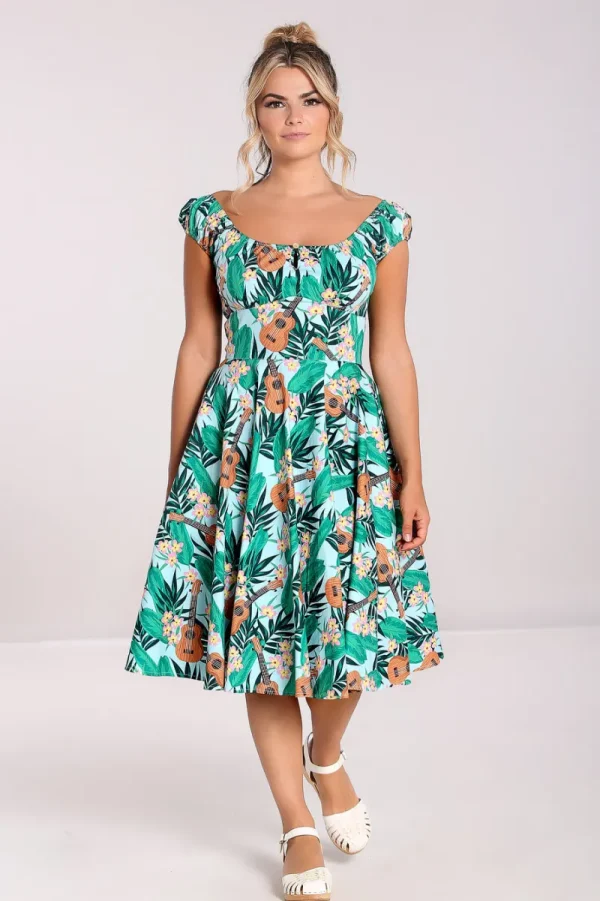 Hell Bunny Dresses | Dresses With Pockets>Ukulele Dress Blue