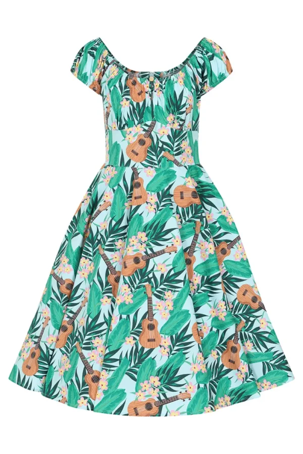 Hell Bunny Dresses | Dresses With Pockets>Ukulele Dress Blue