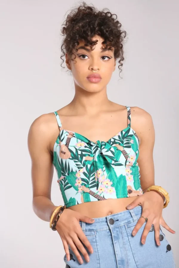 Hell Bunny Tops | Tops>Ululani Crop Top Blue