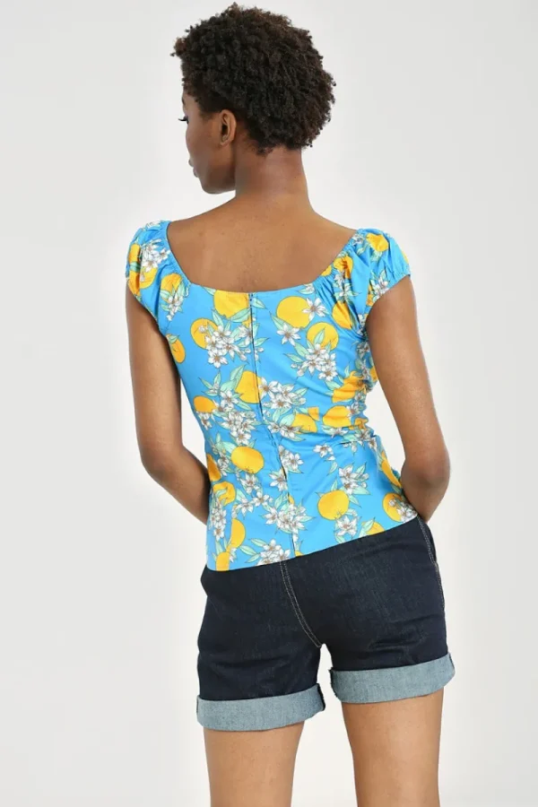 Hell Bunny Tops | Tops>Valencia Top Blue