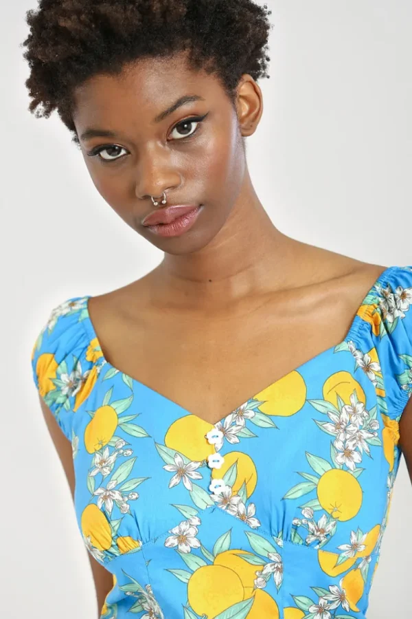 Hell Bunny Tops | Tops>Valencia Top Blue