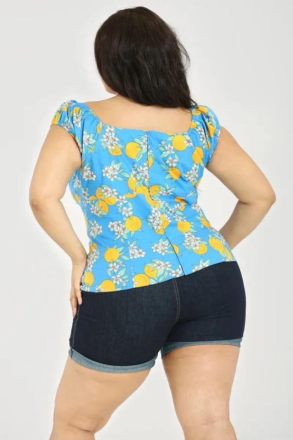 Hell Bunny Tops | Tops>Valencia Top Blue