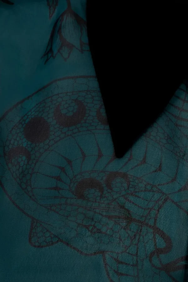 Hell Bunny Tops | Blouses>Venom Blouse DarkGreen