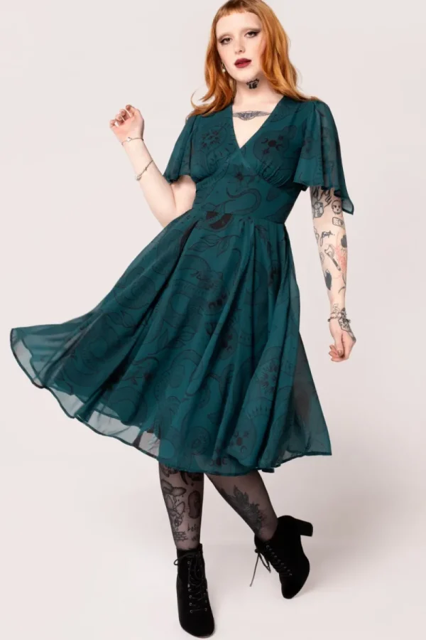 Hell Bunny Dresses | Midi Dresses>Venom Midi Dress DarkGreen